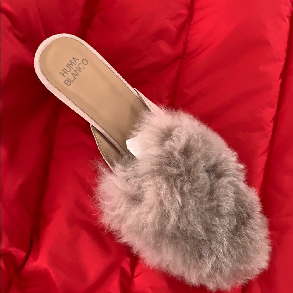 Antonia Leather Slide Alpaca Suede Wedges - Picture 3 of 6